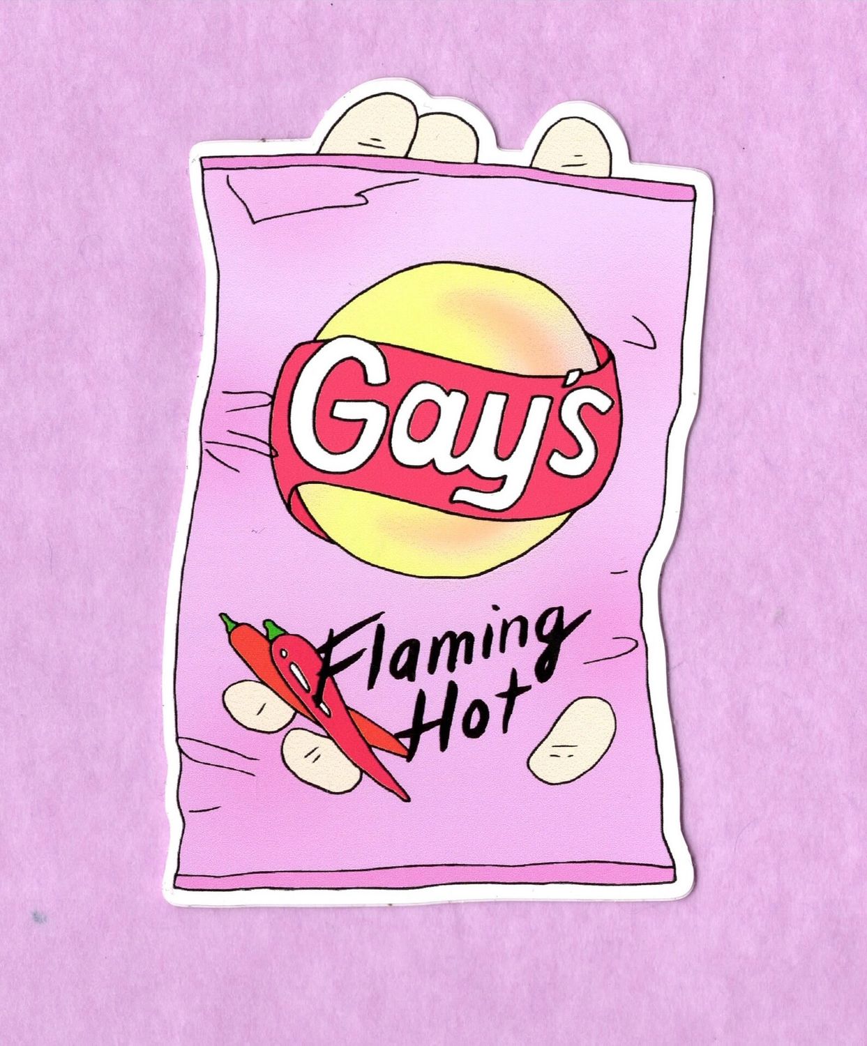 "Flaming Hot Gays" Sticker