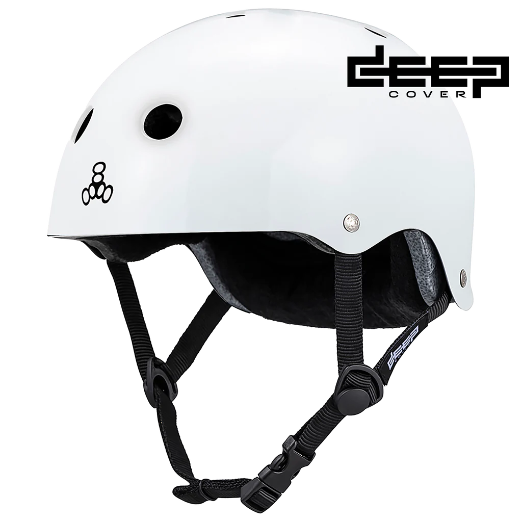 Triple 8 Deep Cover Helmet - White Gloss