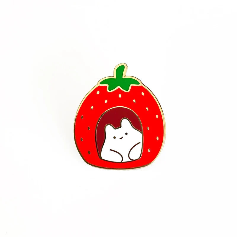 Strawberry House Enamel Pin