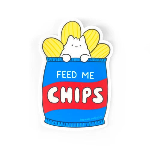 'Feed Me Chips' Sticker