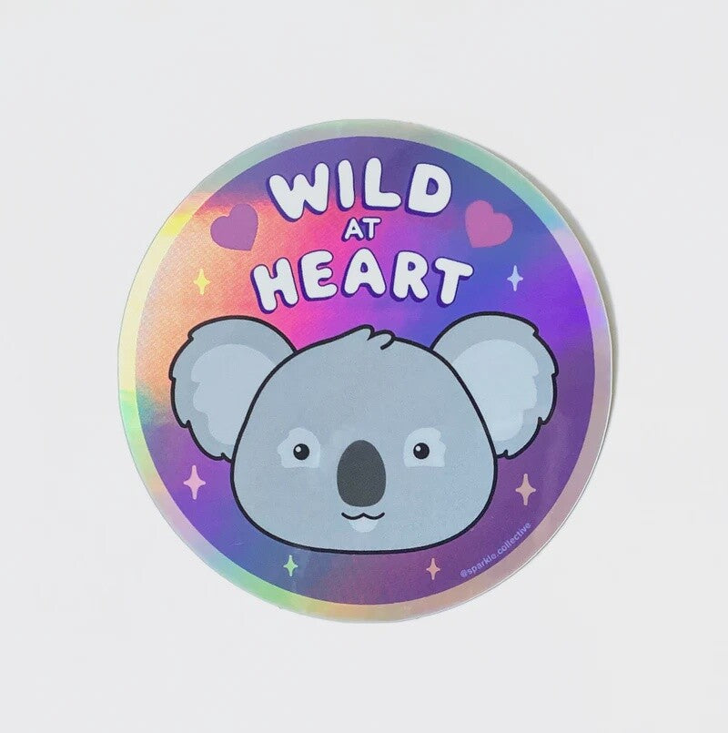 'Wild At Heart' Koala Holographic Sticker