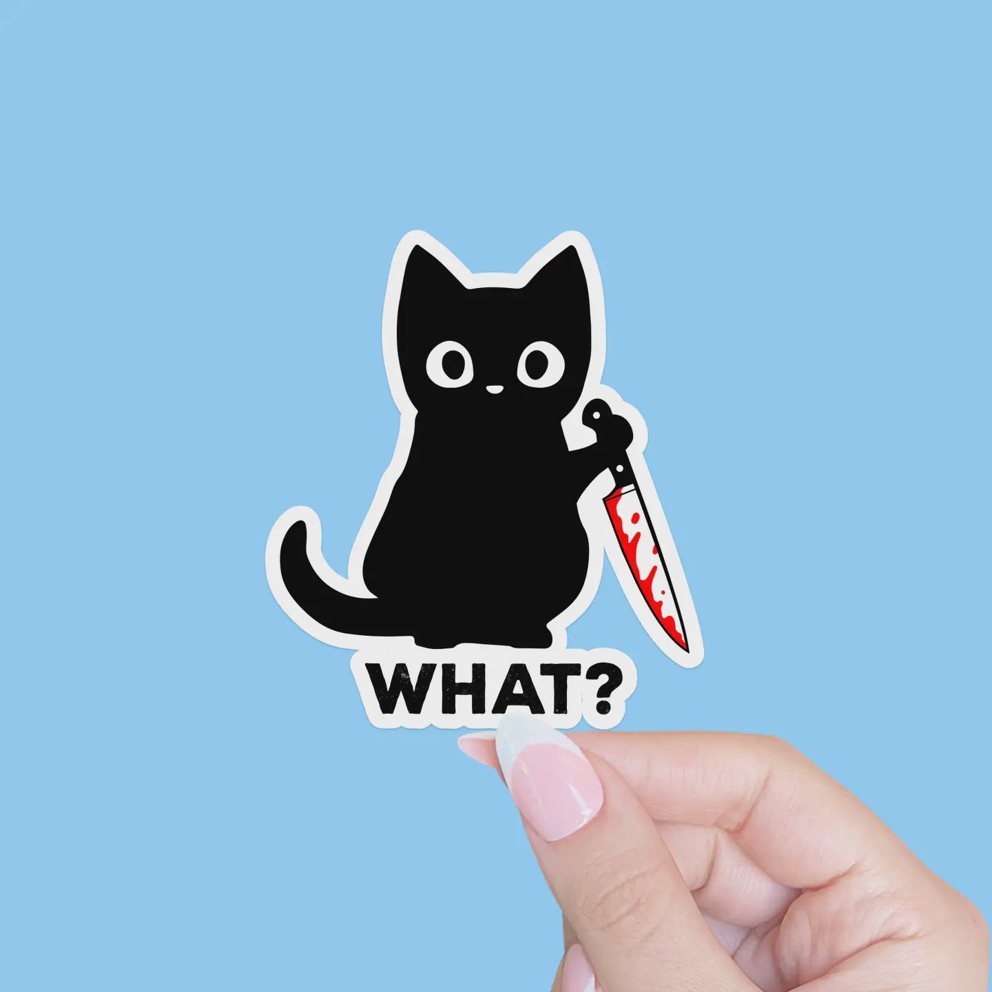 Knife Cat Sticker