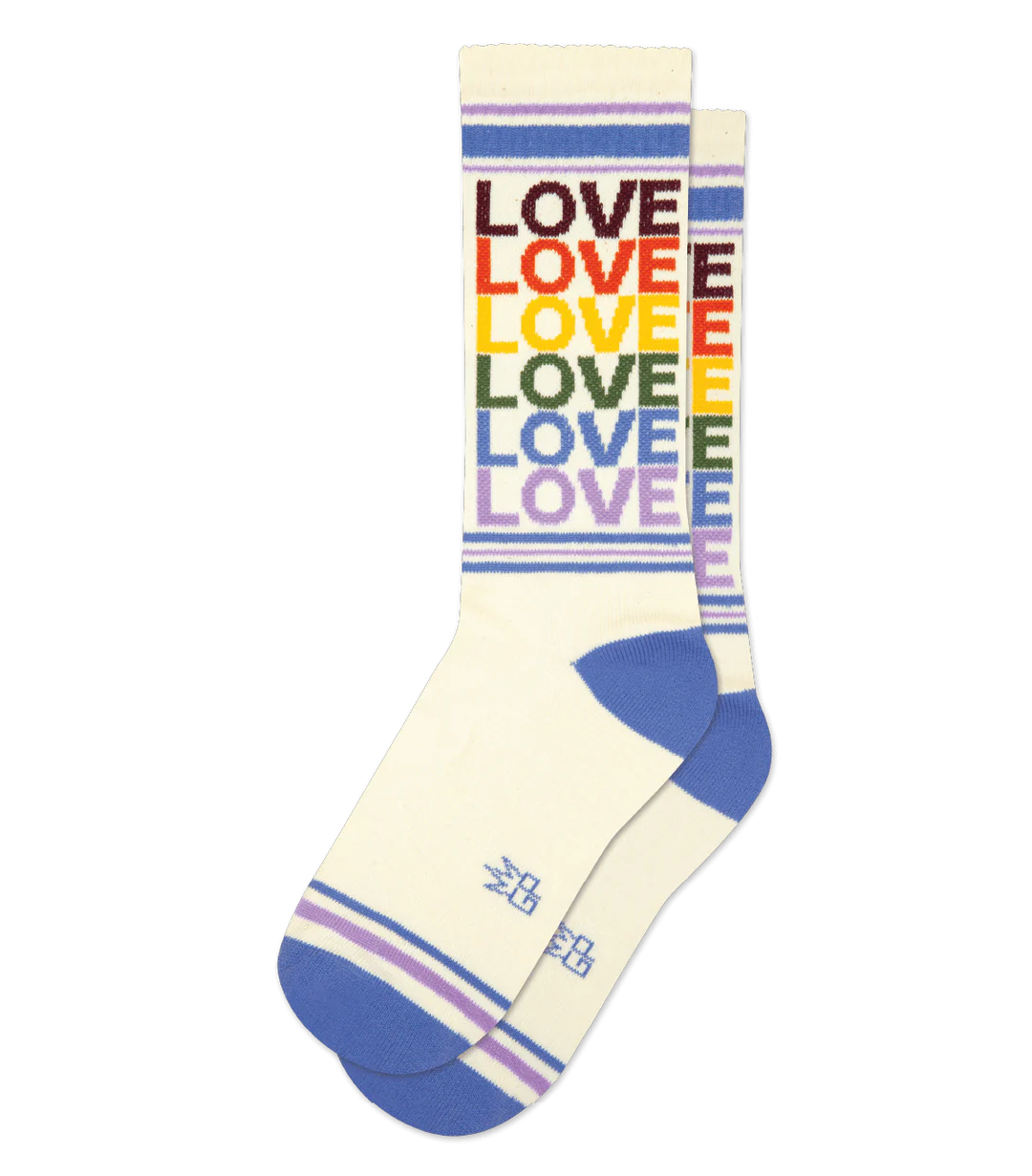 Vintage Rainbow Love Gym Socks