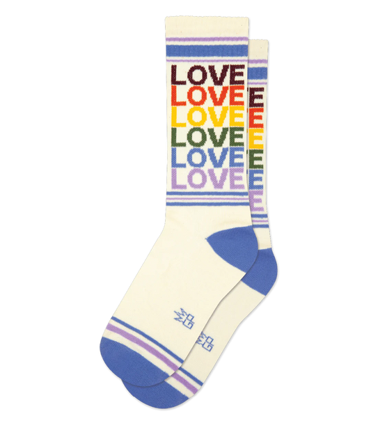 Vintage Rainbow Love Gym Socks