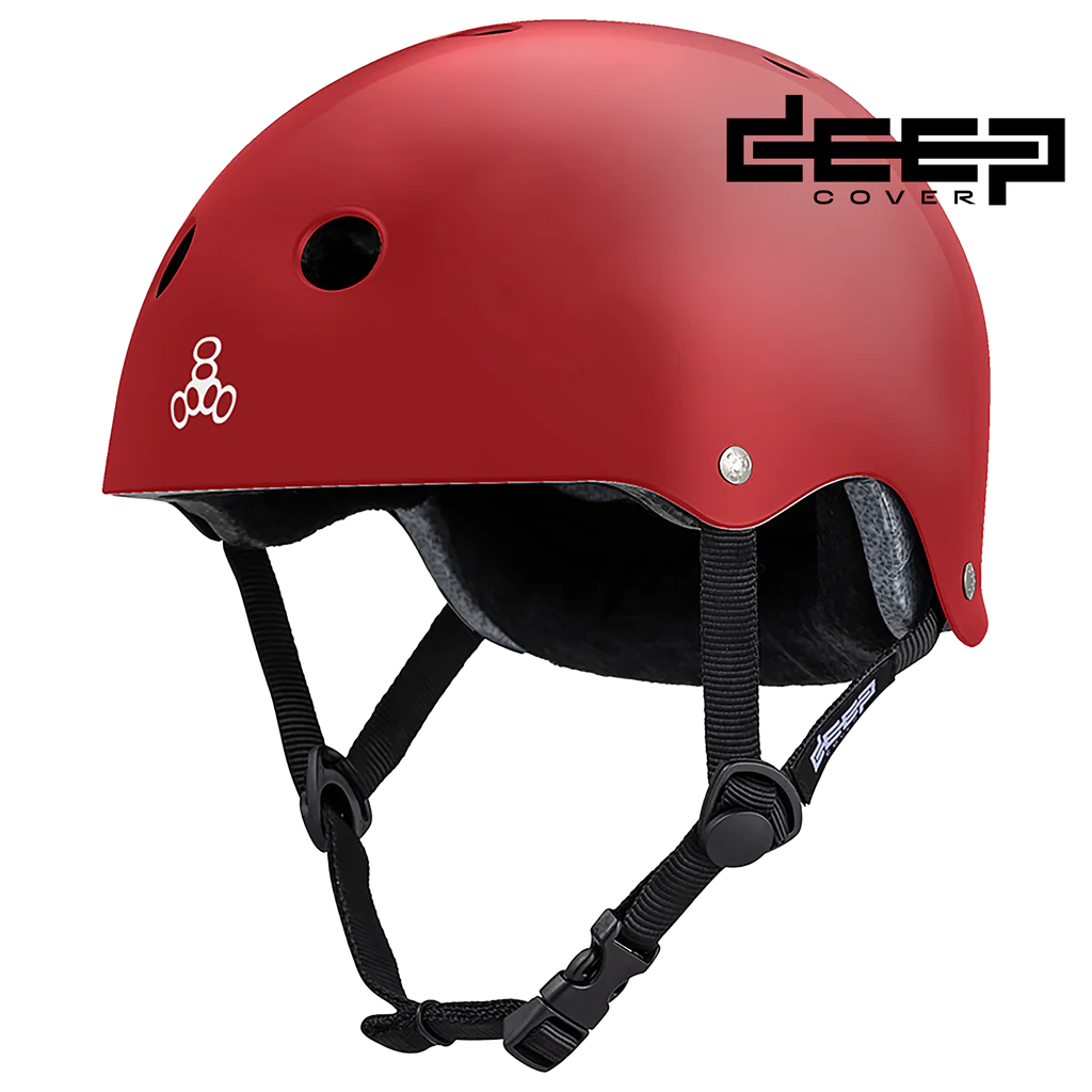 Triple 8 Deep Cover Helmet - Scarlet Red Glossy