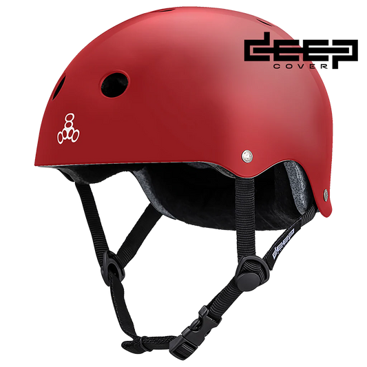 Triple 8 Deep Cover Helmet - Scarlet Red Glossy