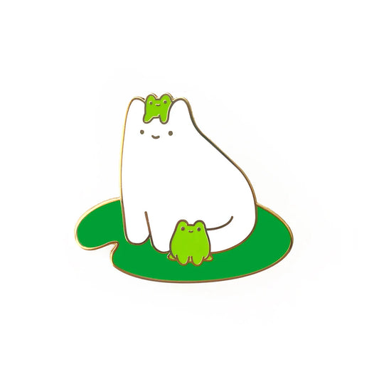 Cat & Frog Friends Enamel Pin