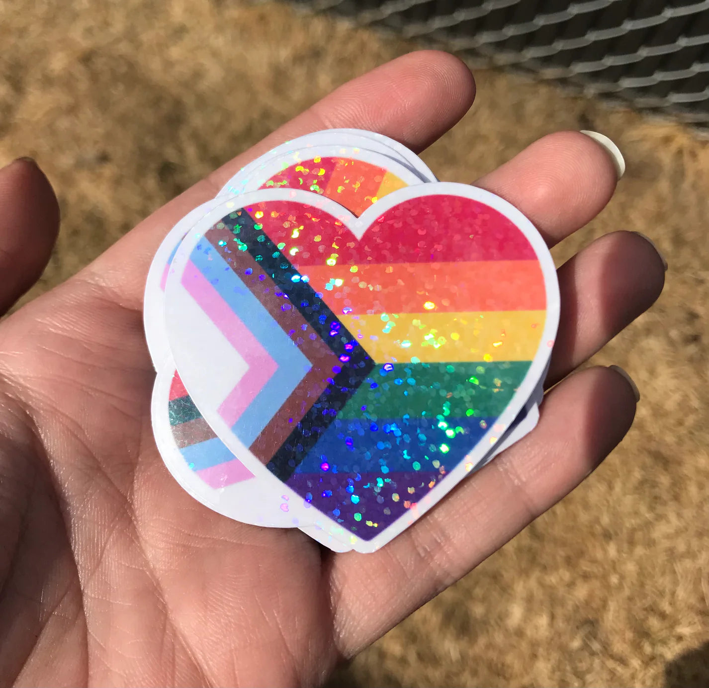 Inclusive Pride Heart Holographic Sticker